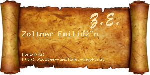Zoltner Emilián névjegykártya